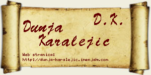 Dunja Karalejić vizit kartica